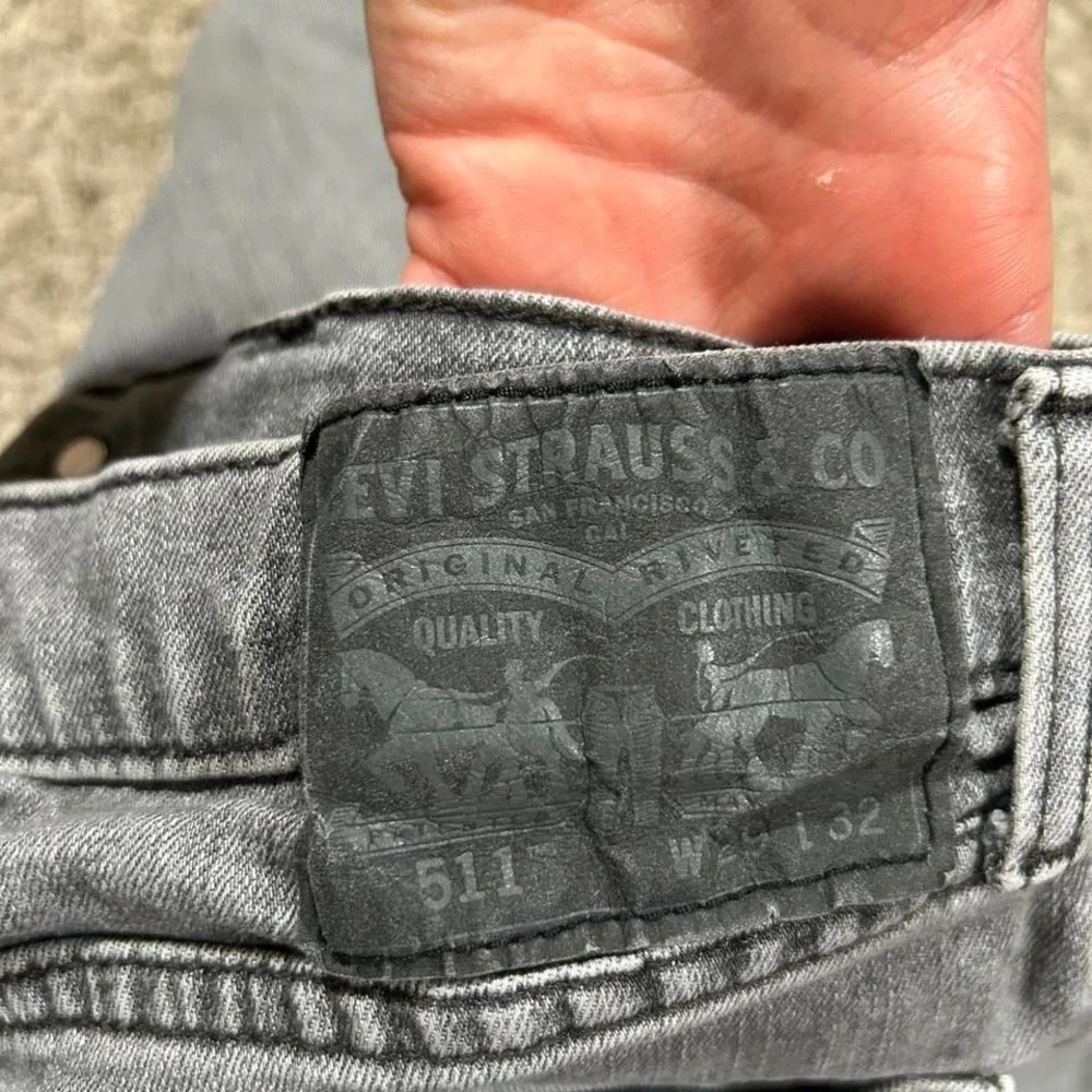 Men's Levi's 511 Slim Fit Gray Jeans –‎ W29 L32 (Fits a W28) Casual Basic Pants